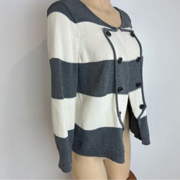 Chunky Knit Blazer Cardigan With Button Detail EUC size LP - Picture 8 of 10